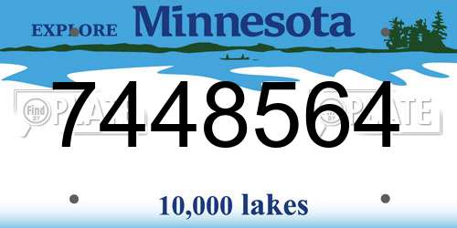 7448564 Minnesota License Plate