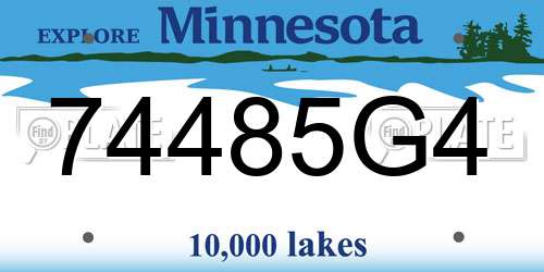 74485G4 Minnesota License Plate