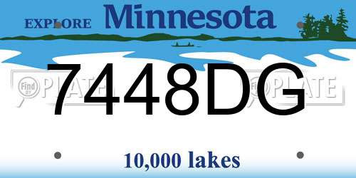 7448DG Minnesota License Plate