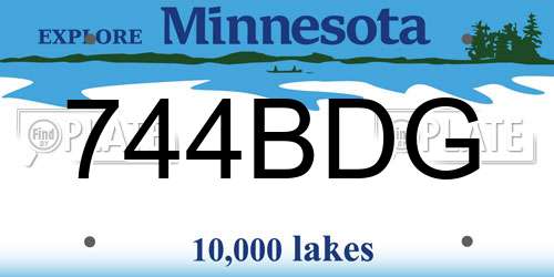 744BDG Minnesota License Plate