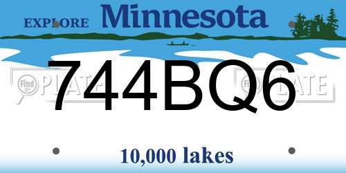 744BQ6 Minnesota License Plate