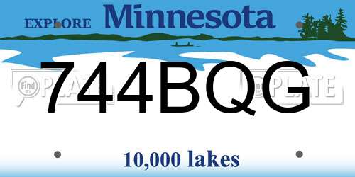 744BQG Minnesota License Plate