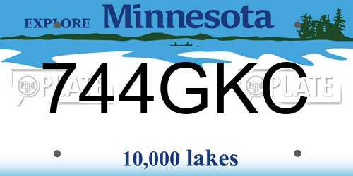 744GKC Minnesota License Plate