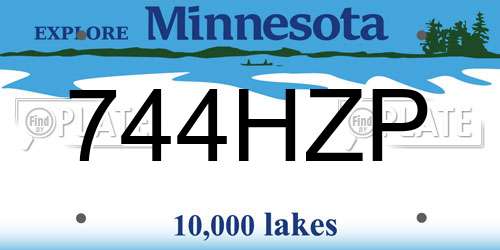 744HZP Minnesota License Plate
