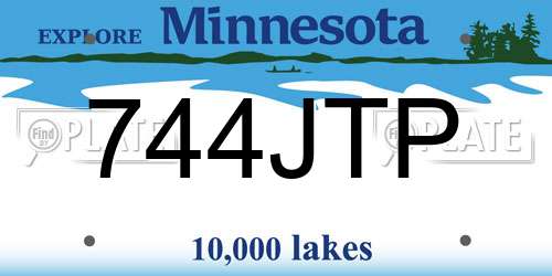 744JTP Minnesota License Plate