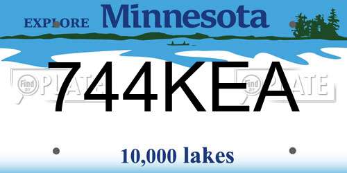 744KEA Minnesota License Plate
