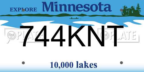 744KNT Minnesota License Plate