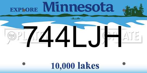 744LJH Minnesota License Plate