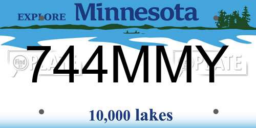 744MMY Minnesota License Plate
