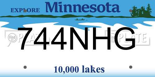 744NHG Minnesota License Plate