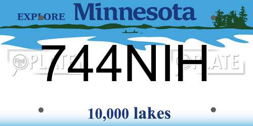 744NIH Minnesota License Plate