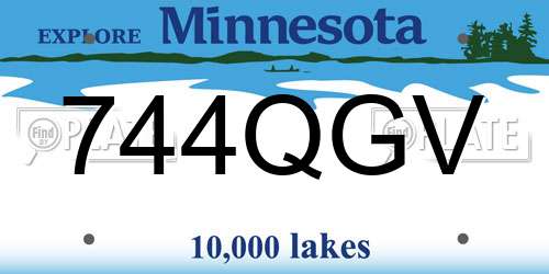 744QGV Minnesota License Plate