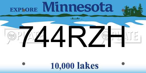744RZH Minnesota License Plate