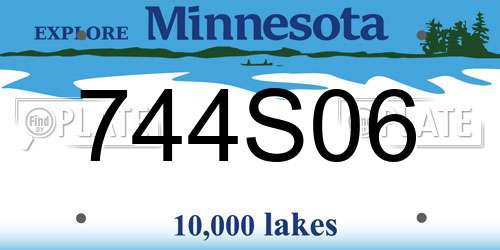 744S06 Minnesota License Plate