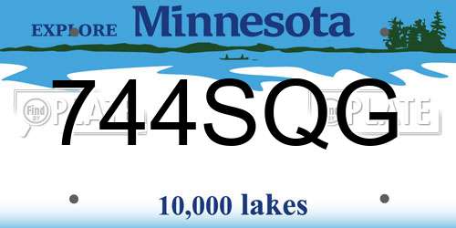 744SQG Minnesota License Plate