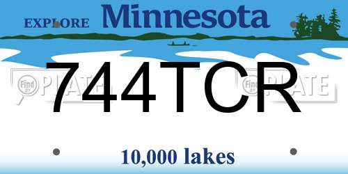 744TCR Minnesota License Plate