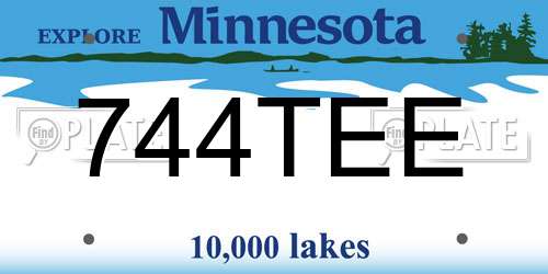 744TEE Minnesota License Plate