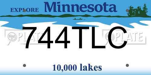 744TLC Minnesota License Plate