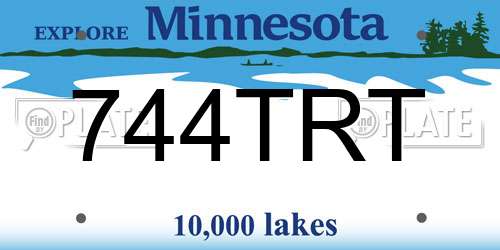 744TRT Minnesota License Plate