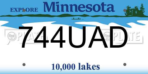 744UAD Minnesota License Plate