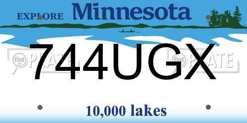 744UGX Minnesota License Plate