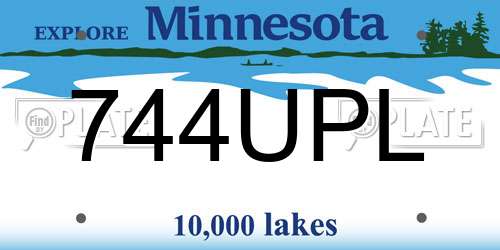 744UPL Minnesota License Plate