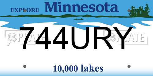 744URY Minnesota License Plate
