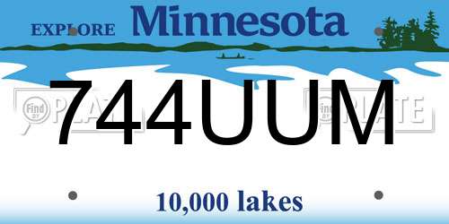 744UUM Minnesota License Plate