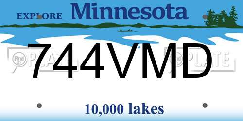 744VMD Minnesota License Plate