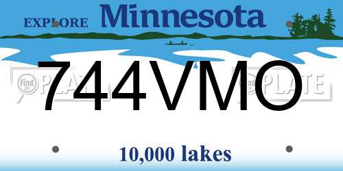 744VMO Minnesota License Plate