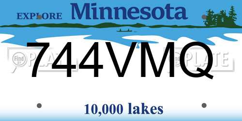 744VMQ Minnesota License Plate