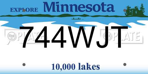 744WJT Minnesota License Plate