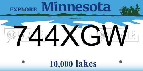 744XGW Minnesota License Plate