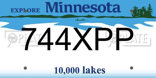 744XPP Minnesota License Plate