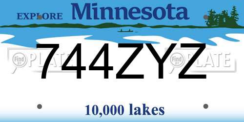 744ZYZ Minnesota License Plate