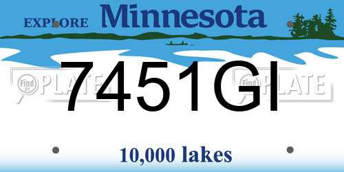 7451GI Minnesota License Plate