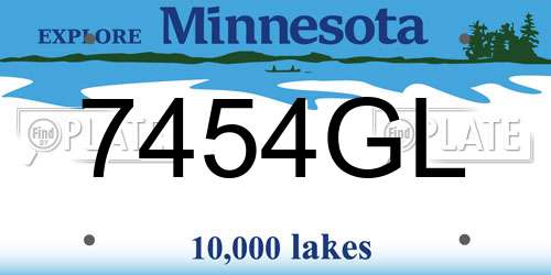7454GL Minnesota License Plate