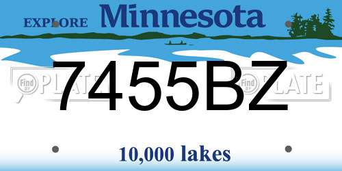 7455BZ Minnesota License Plate