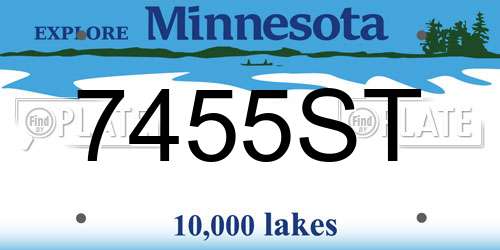 7455ST Minnesota License Plate