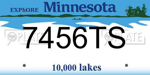 7456TS Minnesota License Plate