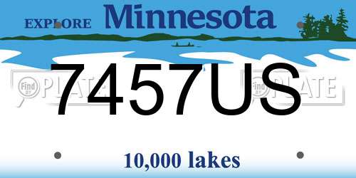 7457US Minnesota License Plate