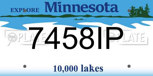 7458IP Minnesota License Plate