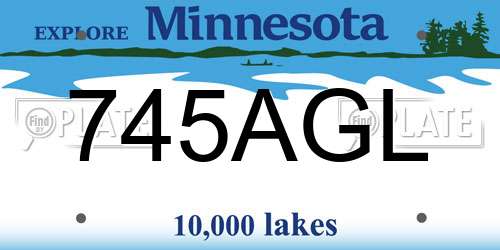 745AGL Minnesota License Plate