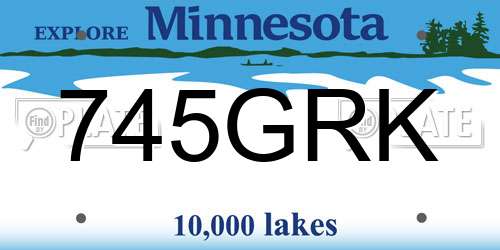 745GRK Minnesota License Plate