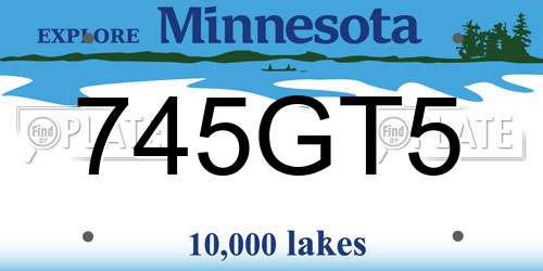 745GT5 Minnesota License Plate
