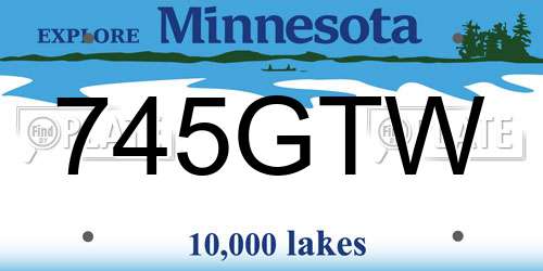 745GTW Minnesota License Plate