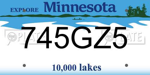 745GZ5 Minnesota License Plate