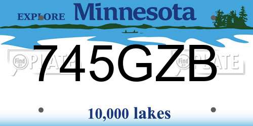 745GZB Minnesota License Plate