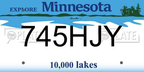 745HJY Minnesota License Plate