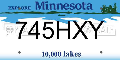 745HXY Minnesota License Plate